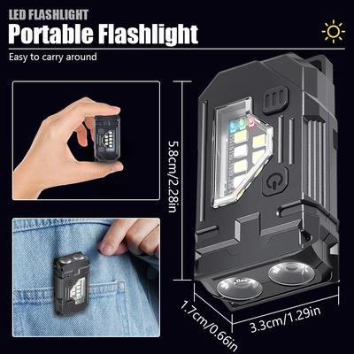 Мини светодиодный фонарик USB, портативный, с магнитом на торце, супер яркий, кемпинговый фонарь, боковой COB аварийный свет