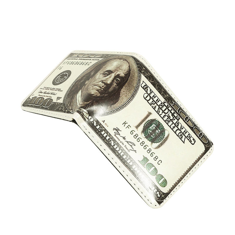 ГОРЯЧАЯ РАСПРОДАЖА Мужские кошельки с рисунком 100 долларов США Мужской кожаный кошелек Держатель для карт Карман для монет Кошелек Cartera Hombre