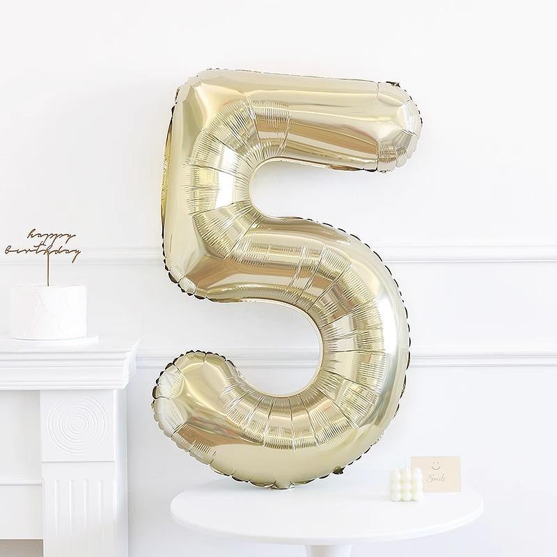 40-Inch Platinum Digital Balloon Props Girl Baby Year-Old Ceremony Sense Photo Background Arrangement