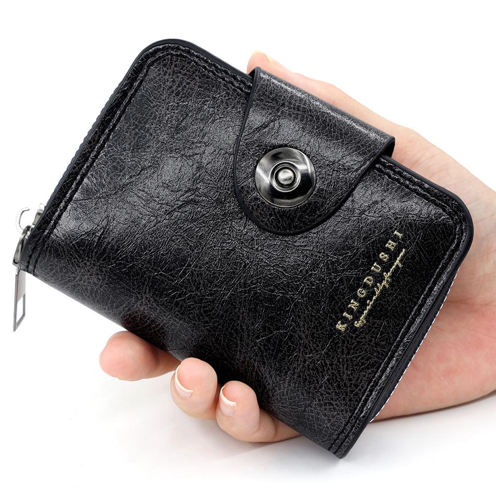 Мужской ретро кожаный картхолдер с магнитной застежкой - Большая вместимость, дизайн аккордеон для карт, ID и монет