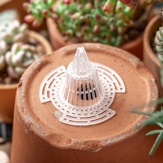 10Pcs Flower Pot Bottom Mesh Vertical Fixed Wing Tapered Grid Flower Pot Bottom Hole Mesh Gasket Garden Supplies