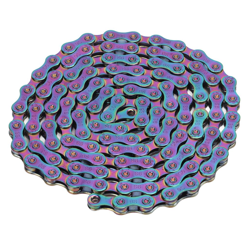 9 Speed Bike Chain 9 Speed Carbon Steel Colorful Sensitive Shifting Heat Treatment Bicycle Chain