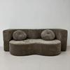 Dual-Purpose Foldable Fabric Sofa Bed for Three