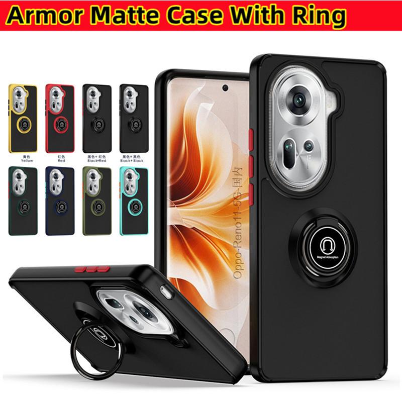 Чехол Armor для OPPO Reno 11 Pro 5G Reno11 F 11F Reno 10 Pro+ 8 8T 5G Чехол Магнитное кольцо Подставка Держатель Бизнес Полная защита