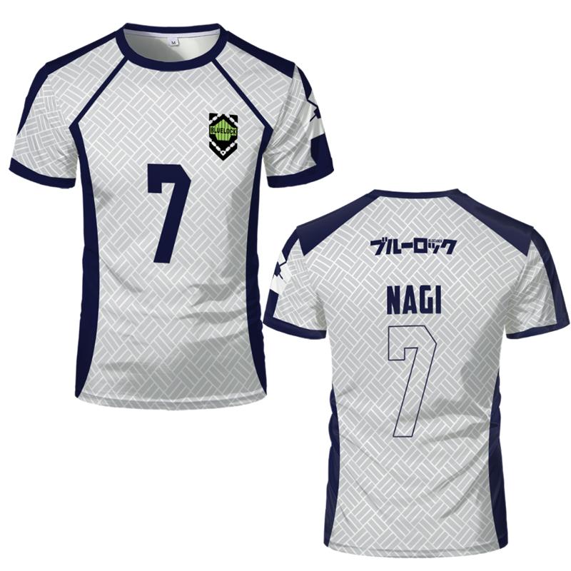 2025 Новая мужская футболка с синим принтом Lock Anime Nagi, женская спортивная футболка с круглым вырезом, детская повседневная футболка с коротким рукавом