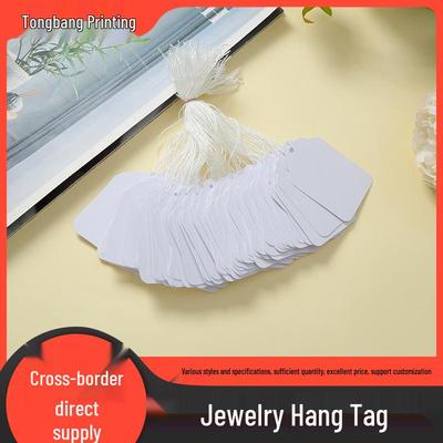 Набор из 100 бирок для ювелирных изделий из хлопковой нити с веревочкой для колец и сережек.