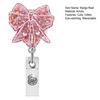 Cute Badge Reel Nurse Reel, Funny Retractable Glitter Acrylic Name Tag Holder with Decorative Clip, Sparkly ID Card for Teachers Student Staffs