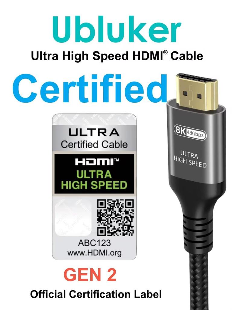 Ubluker 10K 8K 4K HDMI кабель 48 Гбит/с сверхскоростной кабель 4K 240 Гц 144 Гц 120 Гц 8K 60 Гц ARC eARC совместимый Netflix RTX4090 ПК ТВ Саундбар PS5 4 Xbox
