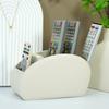 1pc PU Remote Control Holder with 5-Compartment Storage Box - Remote Caddy Tray Organizer (Compatible for /Office) for TV, Media