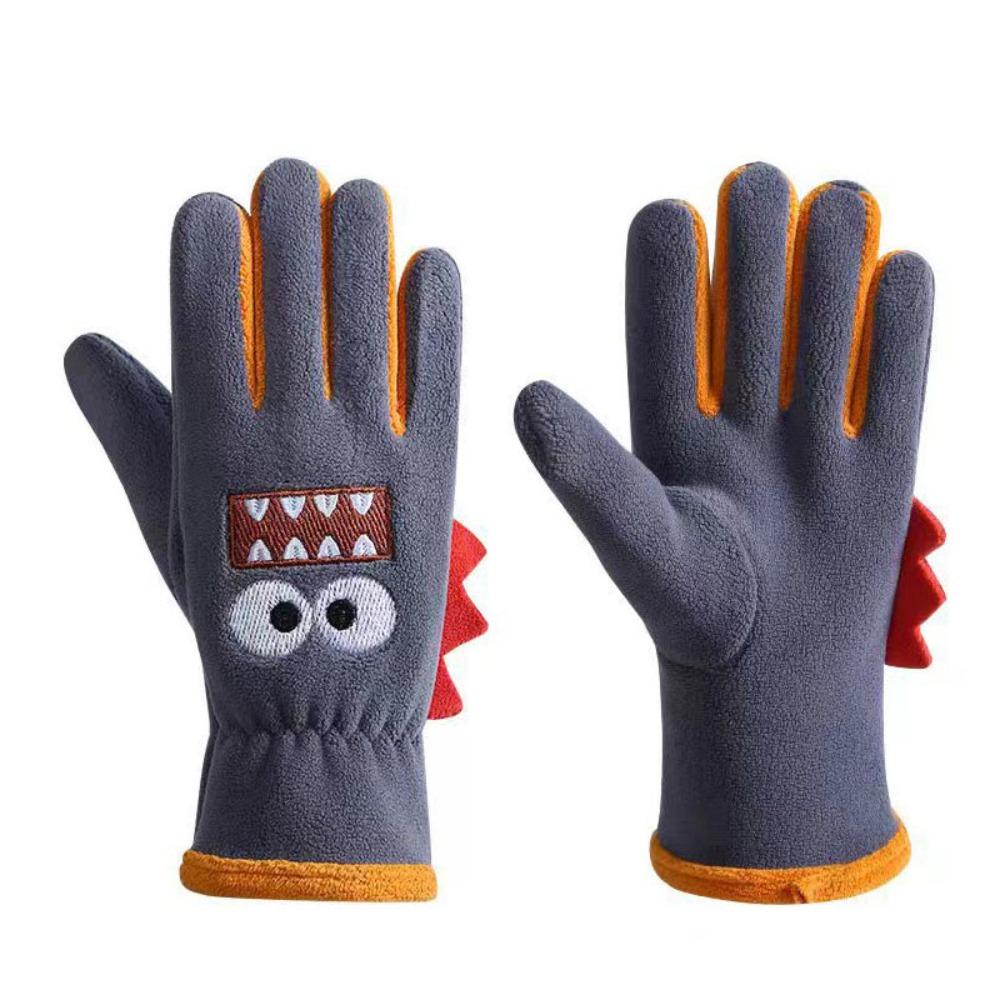 Windproof Student Wrist Gloves Cartoon Children Cycling Gloves Full Fingers Gloves  Autumn Winter