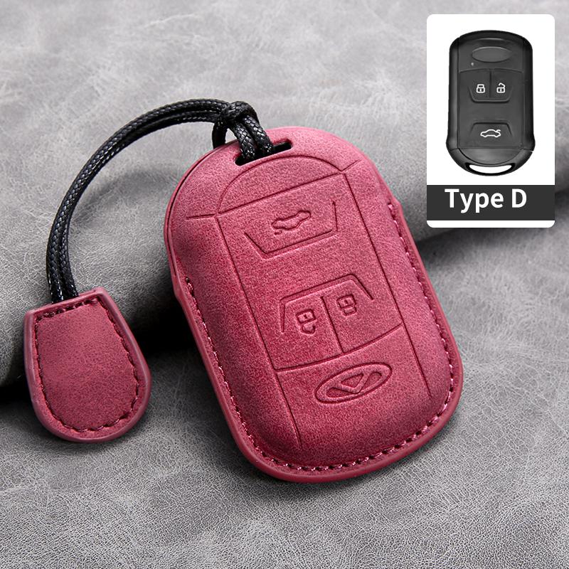 Car Key Case Cover For Chery Tiggo 4 7 Arrizo 5 3 Tiggo 8 Leather Car Key Shell Accessories