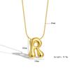 Chubby 26-Letter Balloon Pendant Necklace, Gold-Plated Stainless Steel