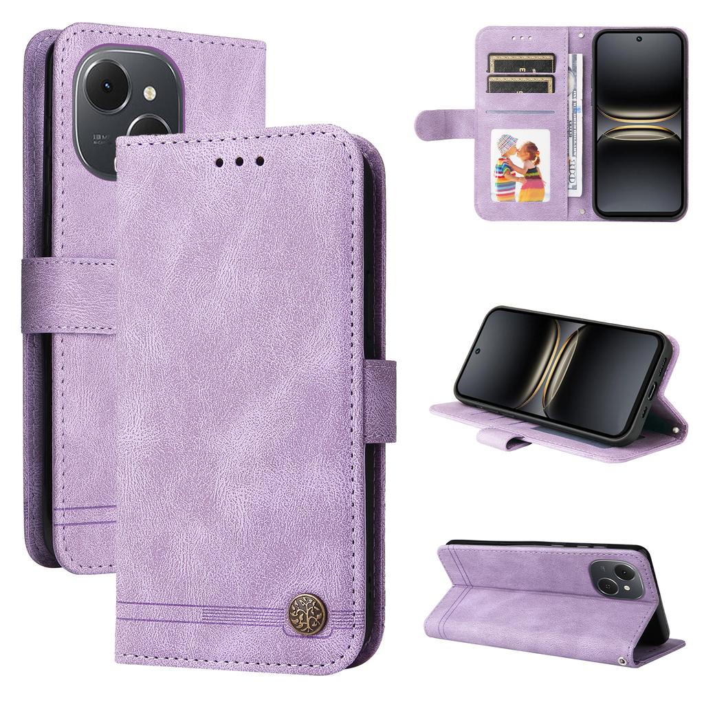 For TECNO Spark 40C Leather Wallet Cases Skin Touch Phone Cover Stand with Strap