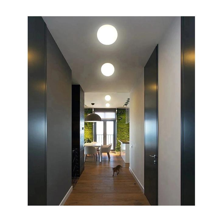 Nordic LED Glass Wall Light Milk White Color Ball Ceiling Light Minimalist Bathroom Corridor Balcony Bedroom Entrance Lighting