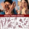 Legs Arm Temporary Tattoo Red Mehndi Stickers Body Art Sticker Red Henna Tattoo Decals  Girls