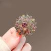 Vintage Colored Rhinestone Dandelion Brooches For Women Clothing Coat Jewelry Accessries