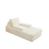 211 cm Long Corduroy Sofa, Combination of Sofa and Bed, Versatile Options with Two Triangular Backrests, Two Cushions, Two Removable Armrest Modules