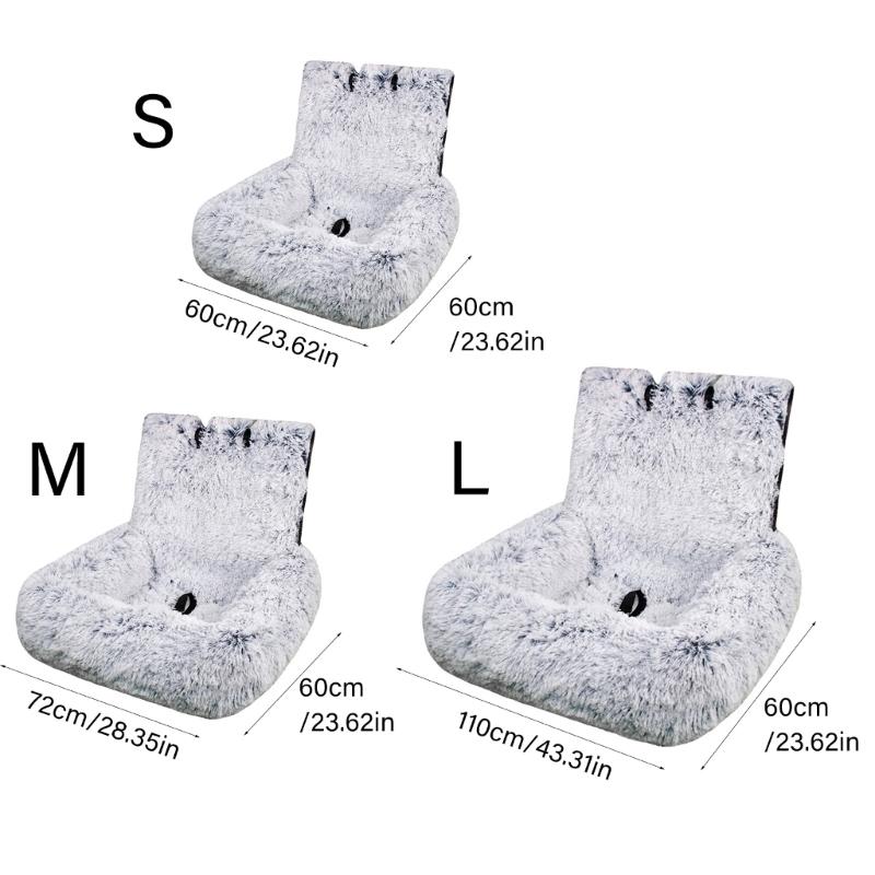 Furry Warm Dog Bed for Car Seat Soft Cushion Pet Bed For Travel Easy To Install Carseat Cushion for Breeds Road Trips