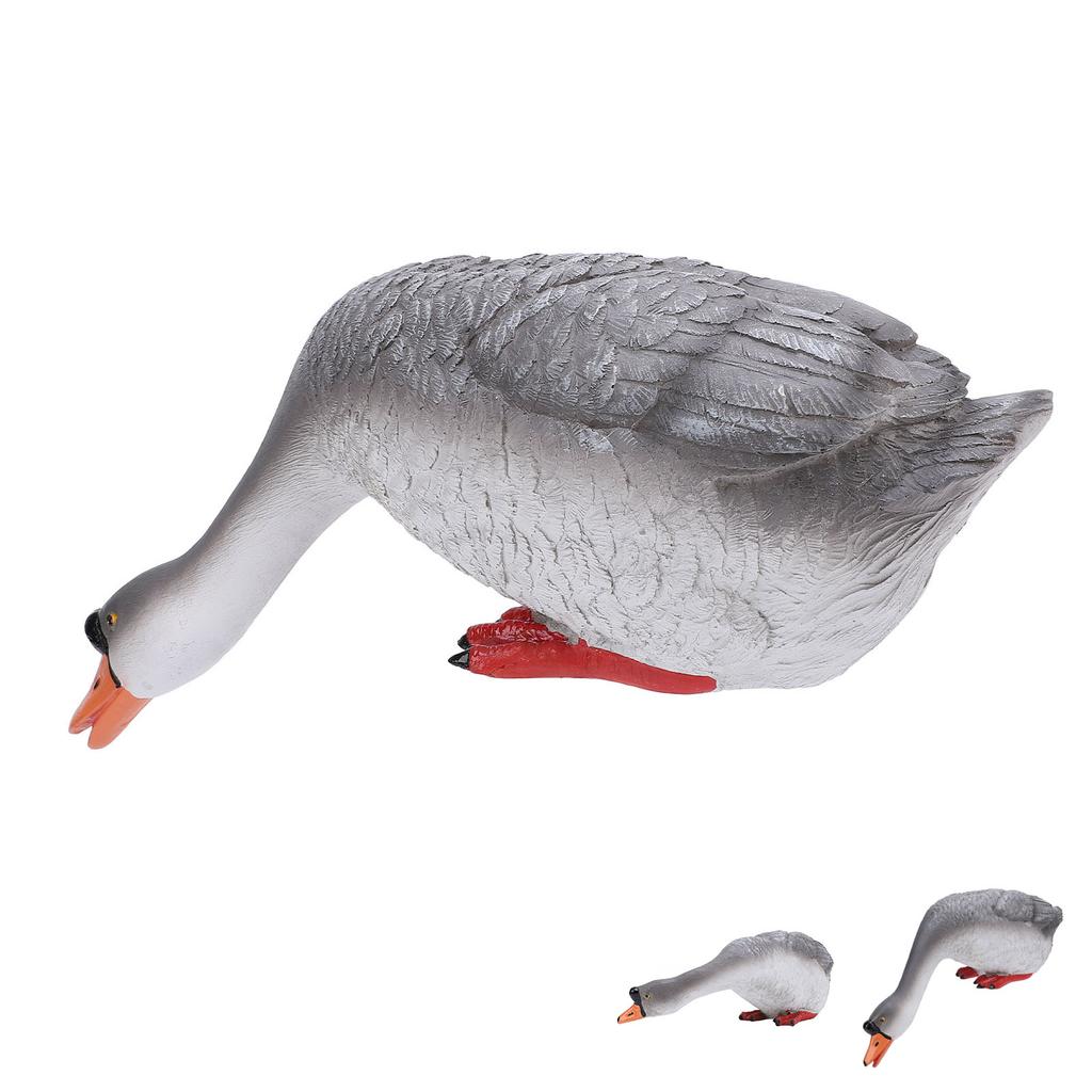 Статуя гуся Садовая скульптура из смолы для животных на ферме Фигурка для двора Балкон для водного пейзажа Декорация
