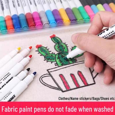 Набор фломастеров для ткани для начинающих - 7 цветов для DIY росписи одежды и футболок