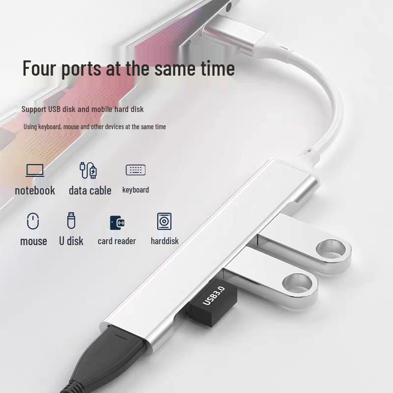 USB-C концентратор на 3 порта USB 3.0 для телефона и компьютера: Подключите мышь, клавиатуру и кард-ридер
