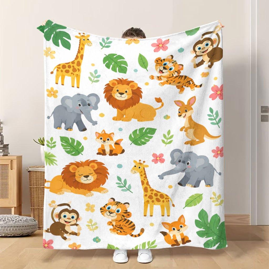 Fflannel Blanket 1pc Animal Cartoon Variety Combination Soft Comfortable and Warm This Nap Blanket/sofa Blanket Is Suitable for Al