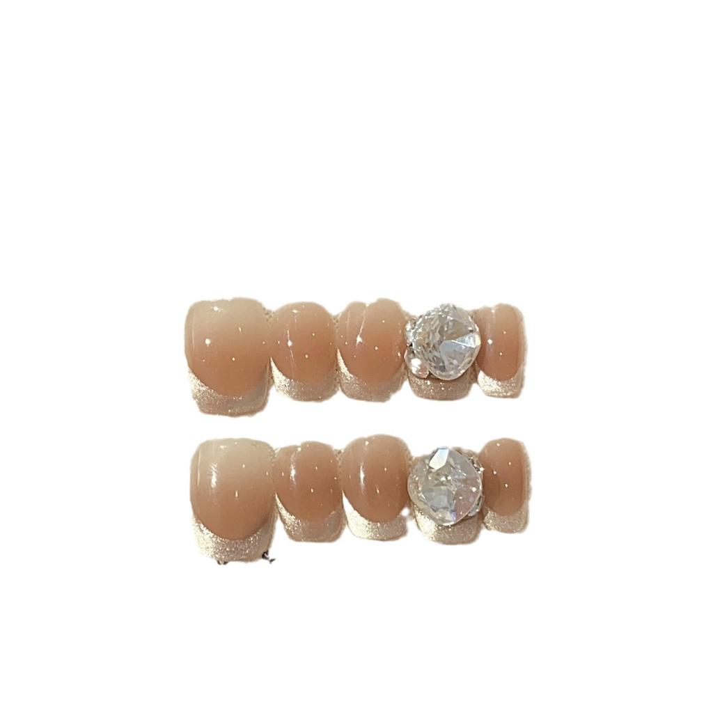 Daily Simple Handmade Fine Flash Cat Eyes French Stacked Square Diamond Satin French Wearable Armor