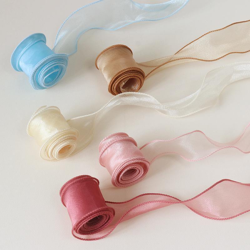 10 м красочная волнистая шелковая лента из органзы с бантом, материал для свадебного украшения для волос, подарок «сделай сам», ленты для рождественских фестивалей, 40 мм YSX