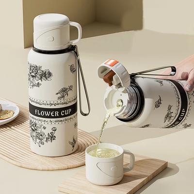 Портативный термос-чашка Gardenia из нержавеющей стали с отверстием для слива чая, большой емкости, спортивный чайник для заваривания чая, отлично подходит для путешествий на свежем воздухе