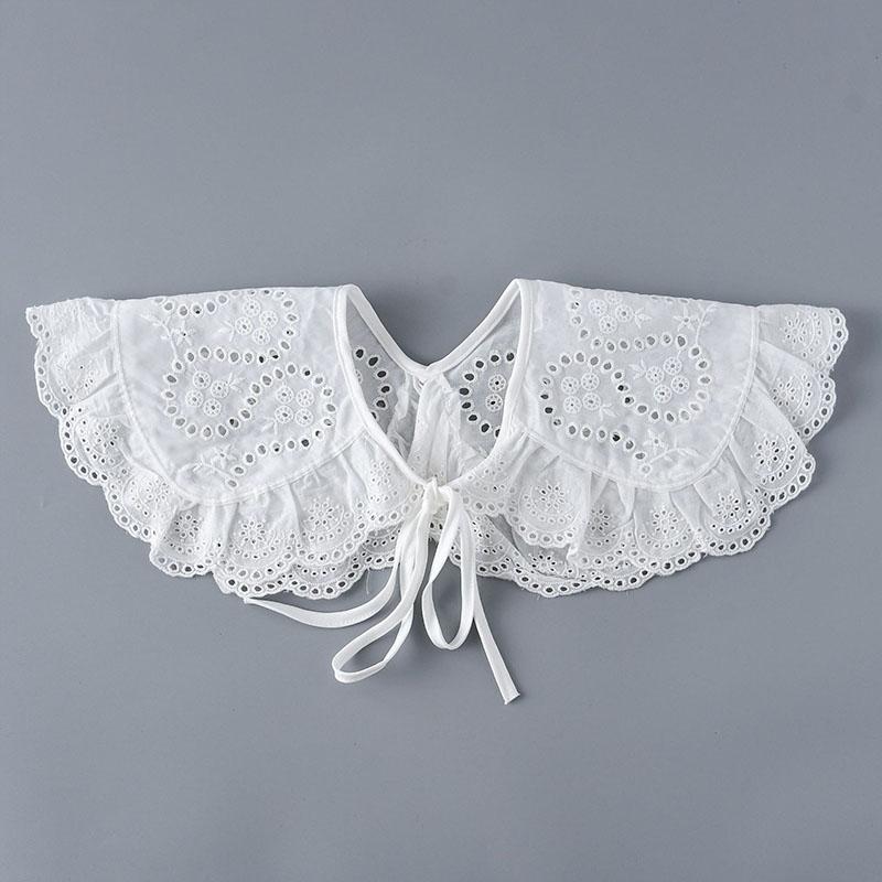 Fashion Scarf Fake Collar Shirt Women Detachable Collar Lace Neckline Women False Collar Tie White Faux Col Clothes Accessories
