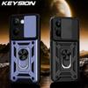 KEYSION Противоударный бронированный чехол для Realme P3 Ultra 5G с защитным кольцом для объектива выдвижной камеры и подставкой, чехол для телефона Realme P3 Ultra 5G