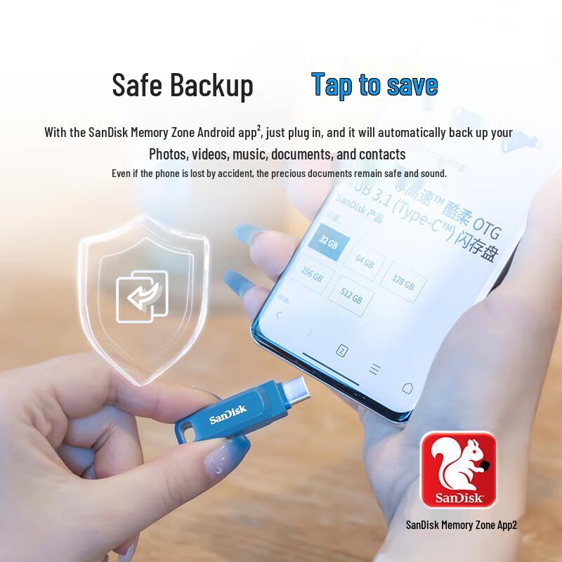 SanDisk 64GB Type-C USB 3.2 Dual Drive Go Flash Drive