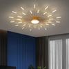 Modern LED Ceiling Light,30 Heads Gold Flush Mount Ceiling Lamp Acrylic Lampshade Chandelier, for Children's Room, Bedroom, Living Room