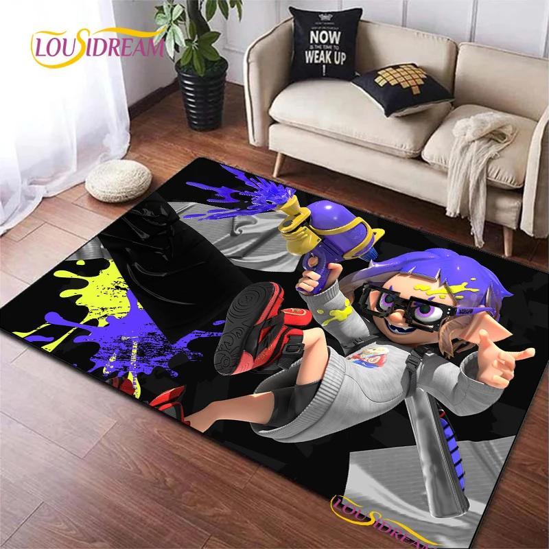 Мультяшный ковер Splatoon для гостиной, спальни, коврики для зоны, нескользящий коврик для пола на кухню, коврик-постер, подарок на день рождения