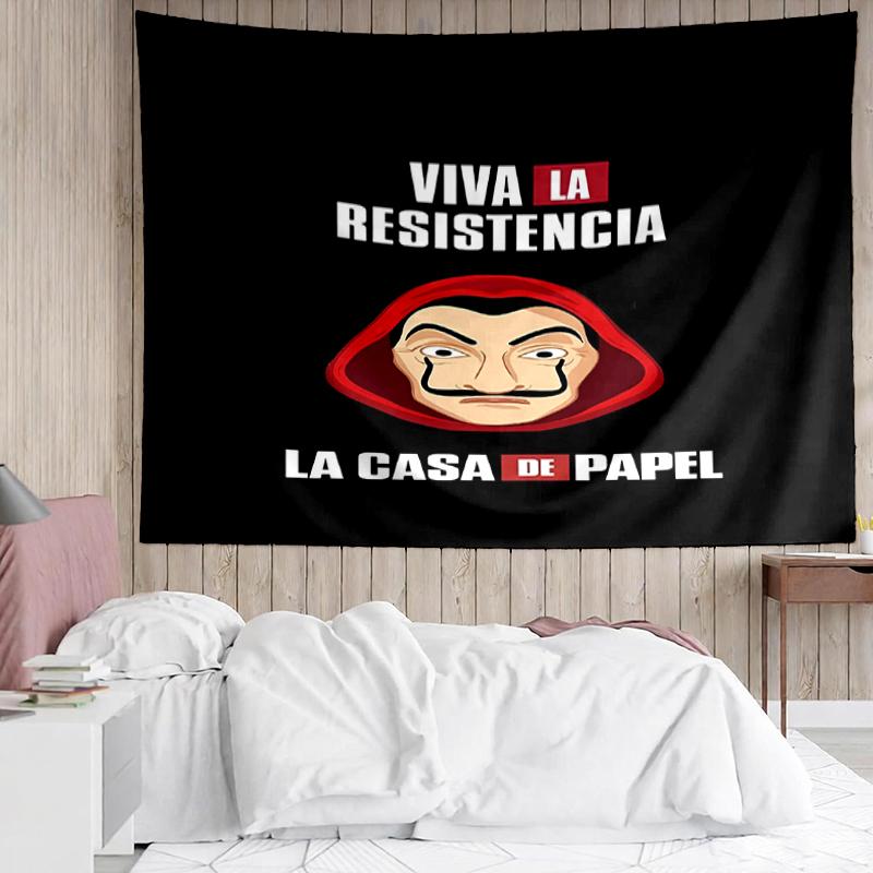 La Casa De Papel Print Tapestry, Backdrop, Easy Setup, Ideal for Bedroom, Office & Living Room, with Aesthetic Wall Hanging Decor.