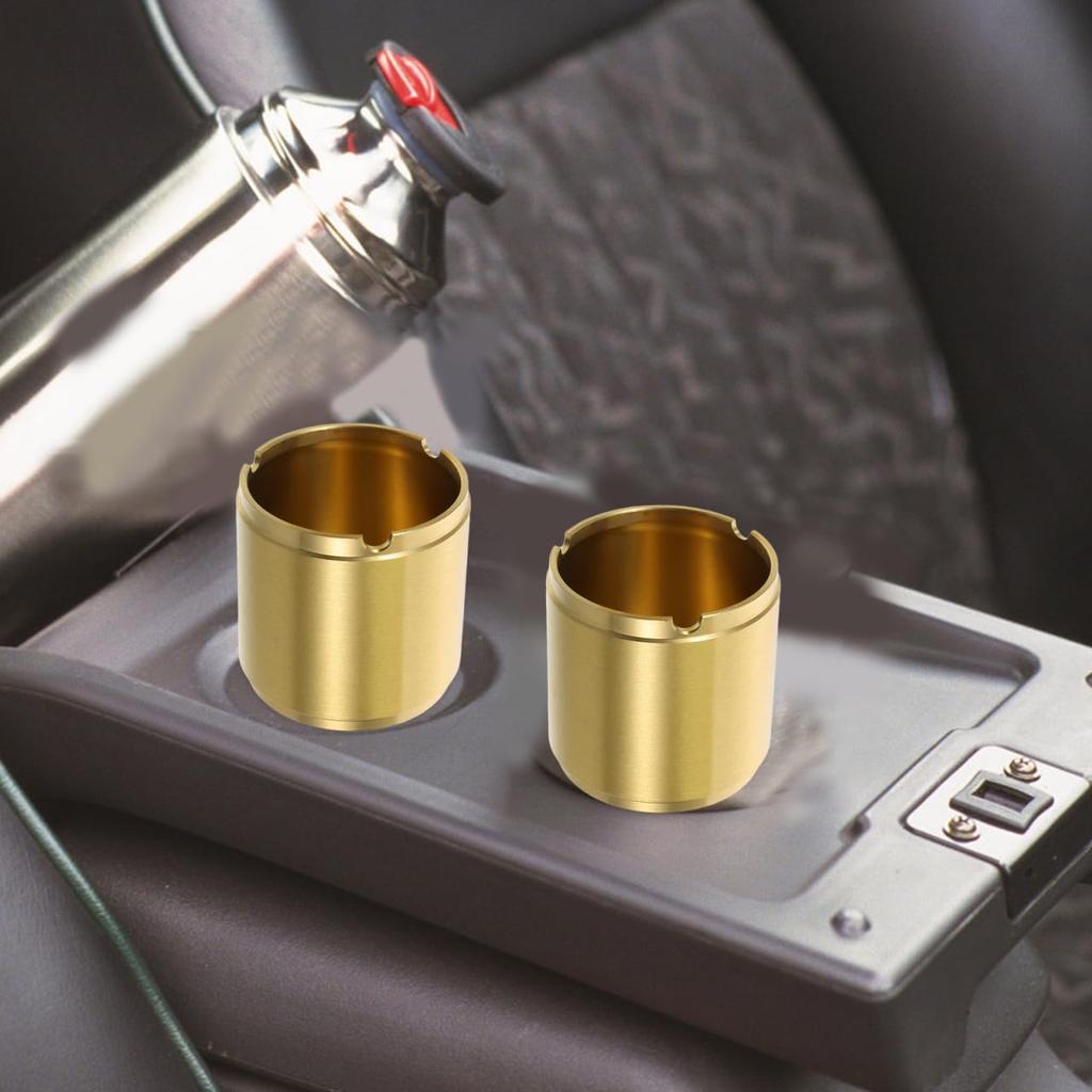 TOKIDNY Латунная автомобильная пепельница с крышкой, 2,95 x 2,76