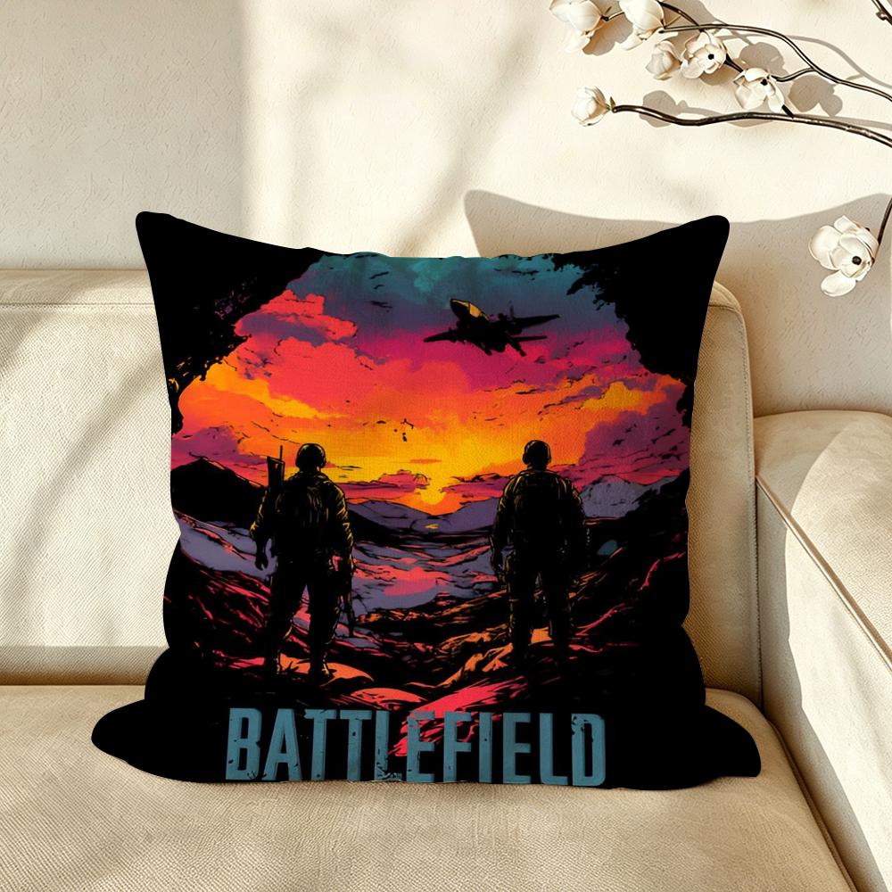 Game BBattlefield Cushion Cover Pillow Case Antidustmite Pillowcase Silky Short Plush Sofa Cushion Cover hot