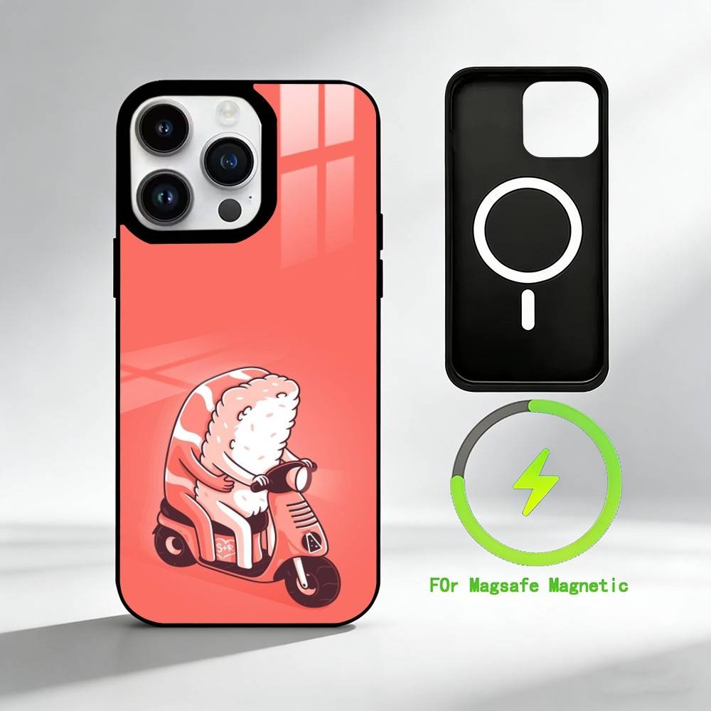 L-Интересный мультяшный минимализм Чехол для телефона для iPhone 17 16 15 14 13 12 Pro Max Plus для Зеркальной Беспроводной Магнитной Крышки