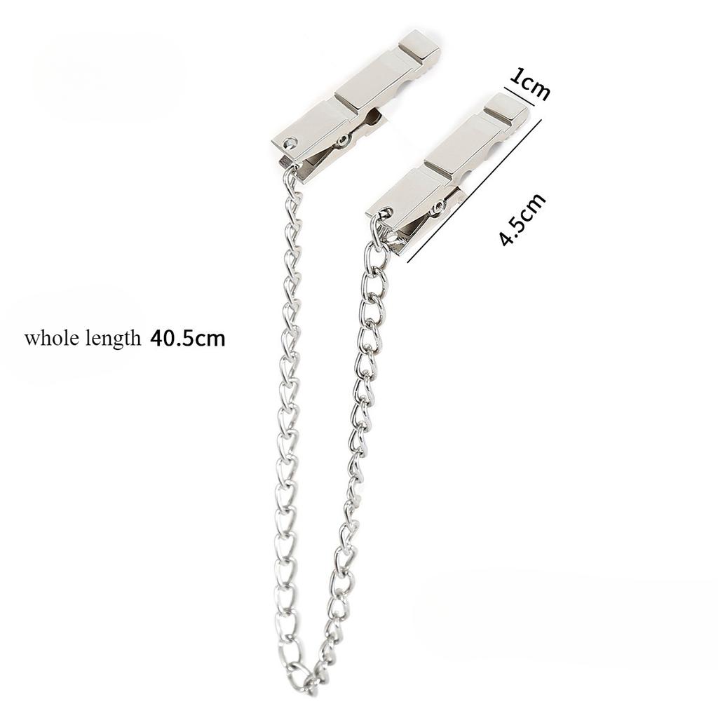 Silver Clamps with Chain Clip Adjustable Body Jewelry