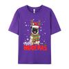Aesthetic Merry Woofmas Pug Dog Santa Dog Lights Tshirt Unisex T Shirts Graphic Tshirts For Unisex Plus Size Tops Streetwear Unisex