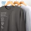 JEANSWEST LIFE Мужская хлопковая футболка с длинным рукавом и круглым вырезом, плотная