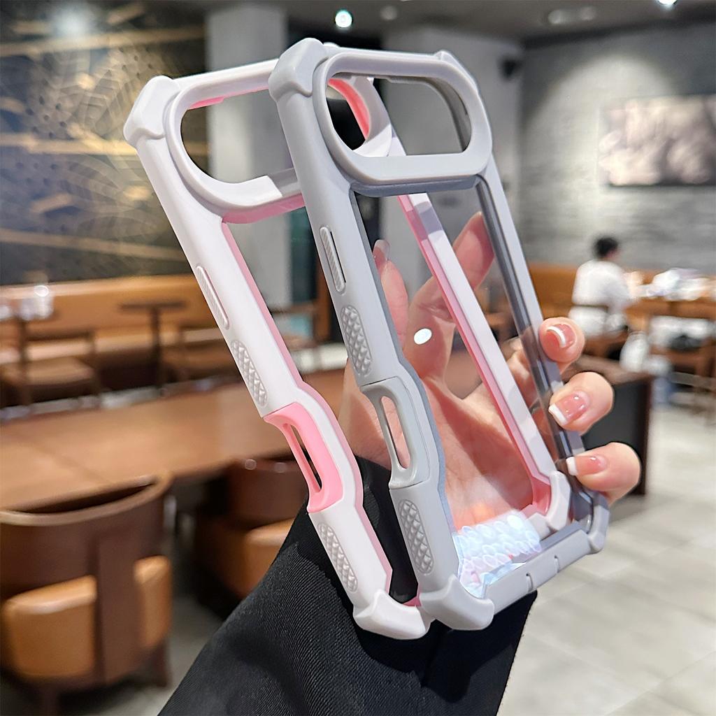 For iPhone 17 Air Case Clear Detachable 2 in 1 Shockproof TPU+PC Phone Back Cover