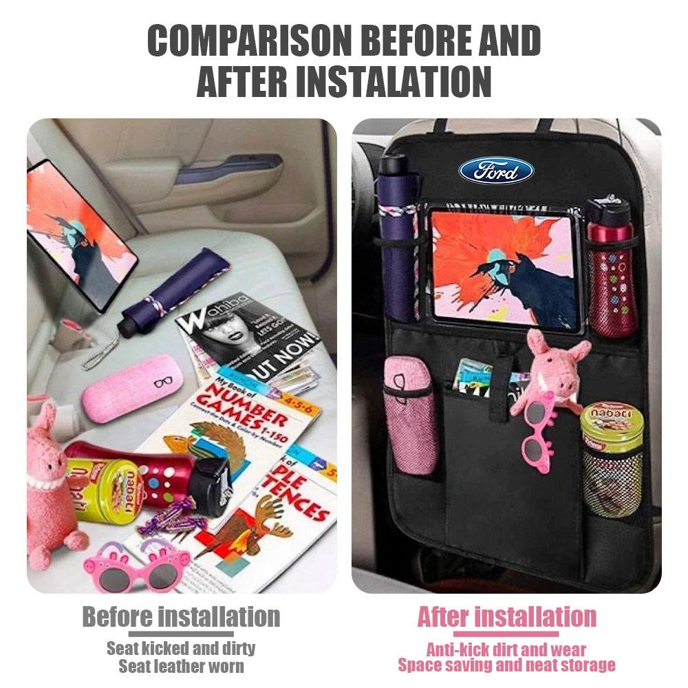 1pcs Car Seat Back Hanging Storage Bag For Ford STRACING Focus Mustang Fiesta Puma Ranger Kuga MK7 MAX F150 Mondeo Escape Shelby ZV5