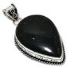 Подвеска ручной работы из стерлингового серебра 925 пробы с натуральным черным ониксом 2,36 дюйма D6Q19