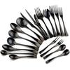 1-Piece Mirror Black Cutlery Set 18/10 Stainless Steel Western Food Tableware Sets Butter Fork Spoon Dinnerware