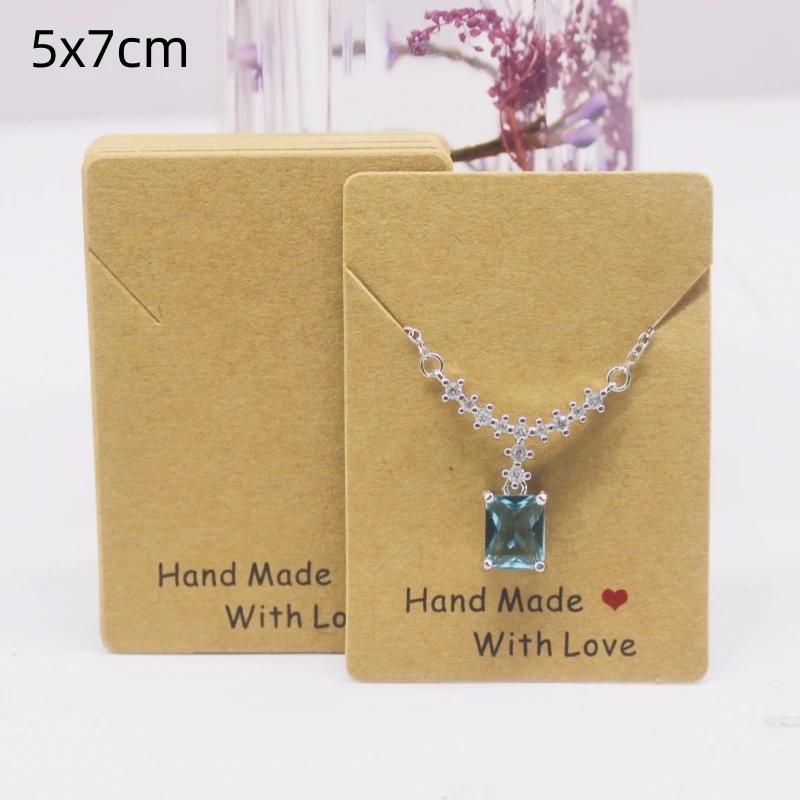 50 шт. белая/крафт-бумага серии HANDMADE многоразмерные открытки, серьги, ожерелья, открытки для украшений