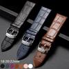 18 мм 20 мм 22 мм Мягкий кожаный ремешок для часов Seiko для Omega Браслет из коровьей кожи с узором под крокодила Спортивный водонепроницаемый ремешок
