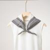 Korean Style Minimalist Black White Polka Dot Lightweight Square Scarf For Women