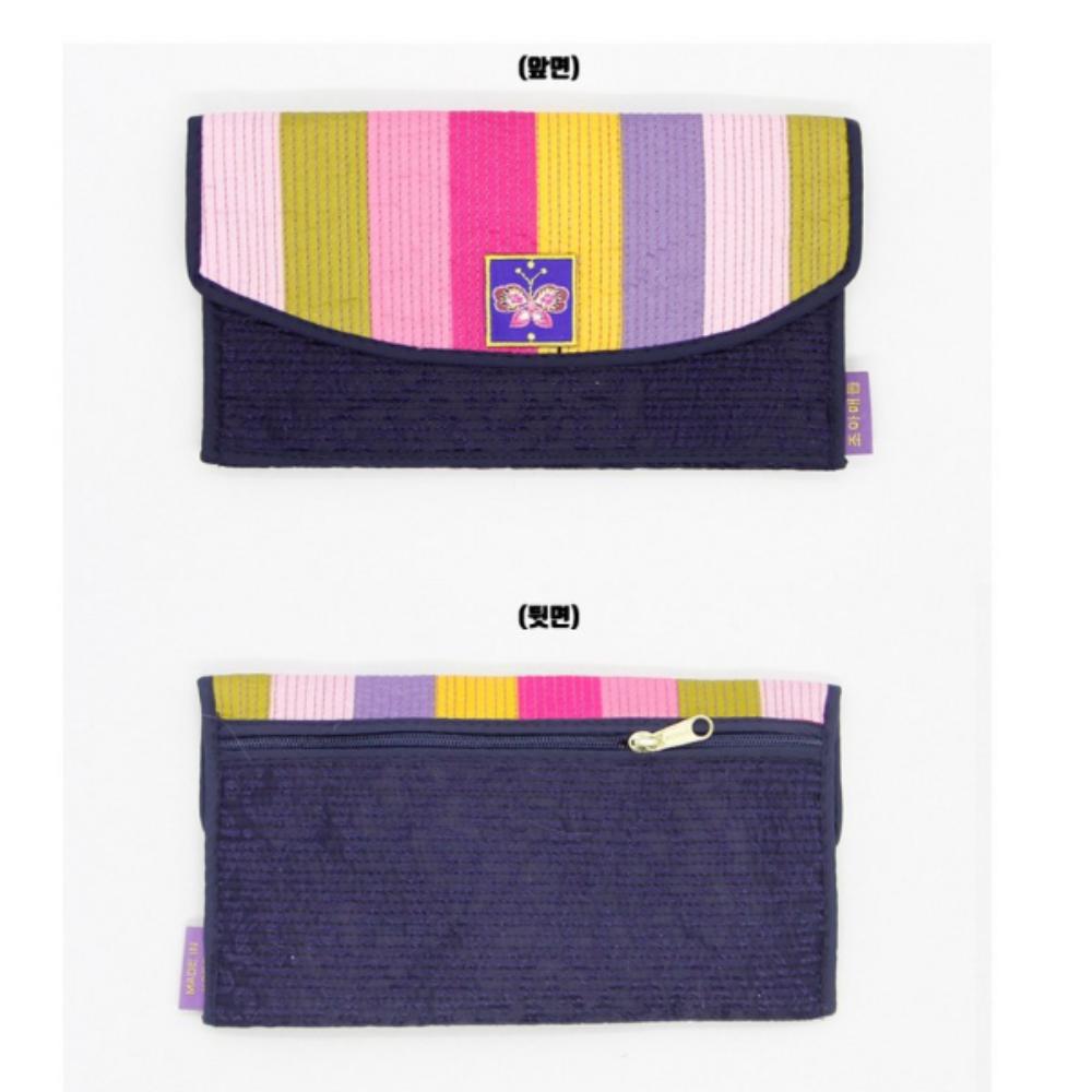 Colorful Silk Korean Quilted Long Wallet