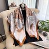 Spring And Summer 90Cm Silk Scarf Women'S Satin Printing Imitation Silk Scarf Large Square Scarf Temperament Shawl Bag Headscarf